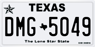 TX license plate DMG5049