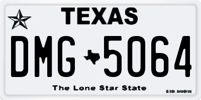 TX license plate DMG5064