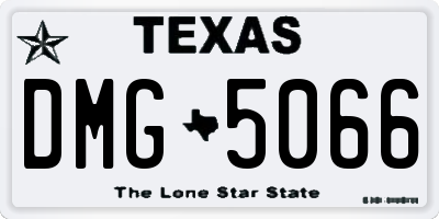 TX license plate DMG5066
