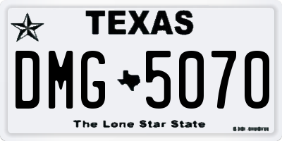 TX license plate DMG5070