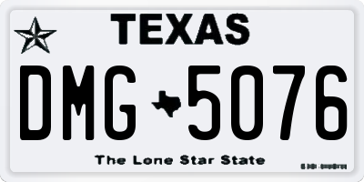 TX license plate DMG5076