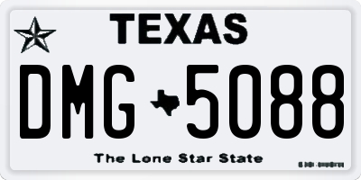 TX license plate DMG5088