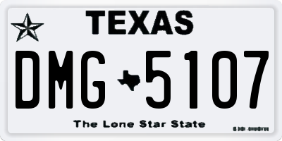 TX license plate DMG5107
