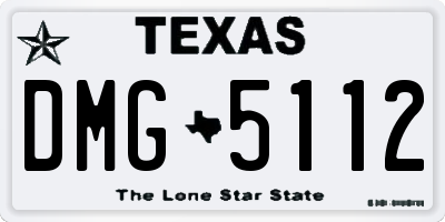 TX license plate DMG5112