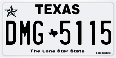 TX license plate DMG5115