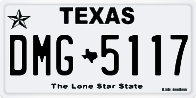 TX license plate DMG5117