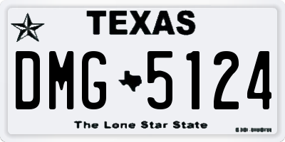 TX license plate DMG5124