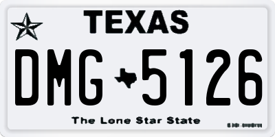 TX license plate DMG5126