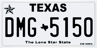 TX license plate DMG5150