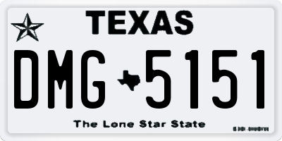 TX license plate DMG5151