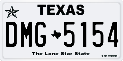 TX license plate DMG5154