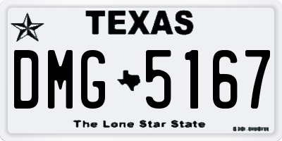TX license plate DMG5167