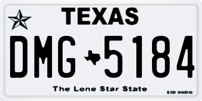 TX license plate DMG5184