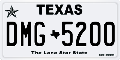 TX license plate DMG5200