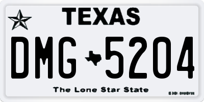 TX license plate DMG5204