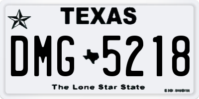 TX license plate DMG5218