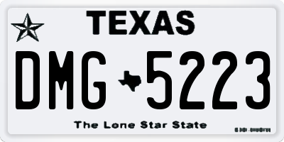 TX license plate DMG5223
