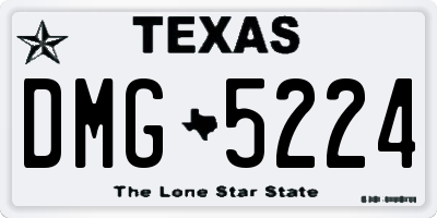 TX license plate DMG5224