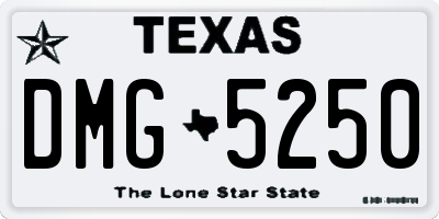 TX license plate DMG5250