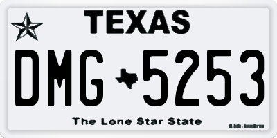 TX license plate DMG5253