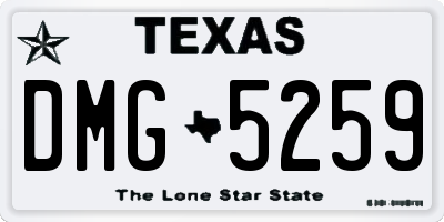TX license plate DMG5259