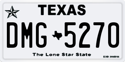 TX license plate DMG5270