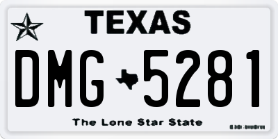 TX license plate DMG5281