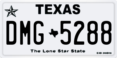 TX license plate DMG5288