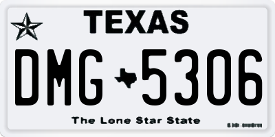 TX license plate DMG5306