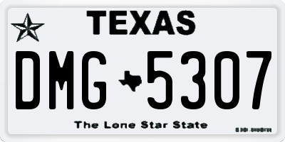 TX license plate DMG5307