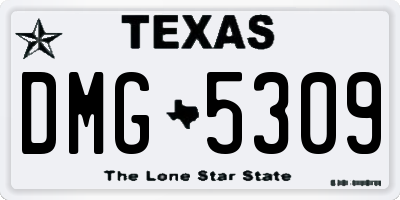 TX license plate DMG5309