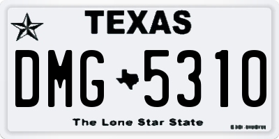 TX license plate DMG5310