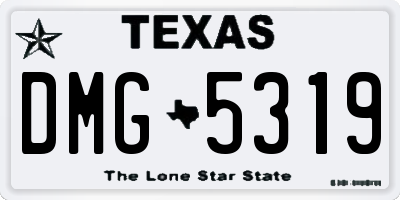 TX license plate DMG5319
