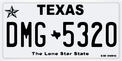 TX license plate DMG5320