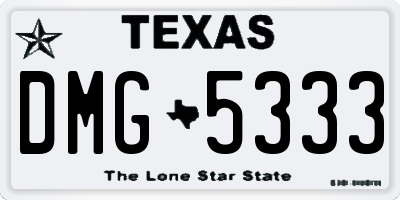 TX license plate DMG5333