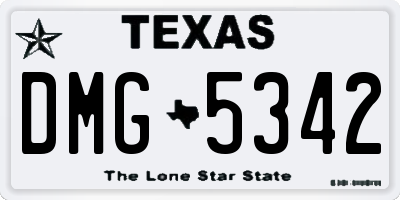TX license plate DMG5342