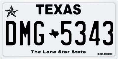 TX license plate DMG5343