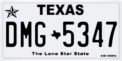 TX license plate DMG5347