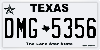 TX license plate DMG5356
