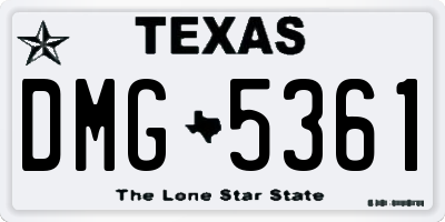 TX license plate DMG5361