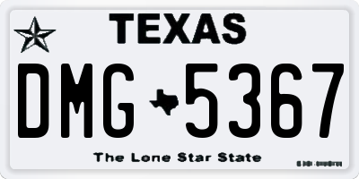 TX license plate DMG5367
