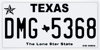 TX license plate DMG5368