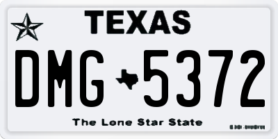 TX license plate DMG5372