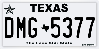 TX license plate DMG5377