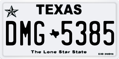 TX license plate DMG5385
