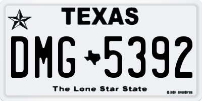 TX license plate DMG5392