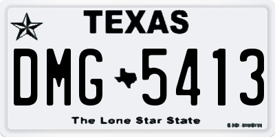 TX license plate DMG5413