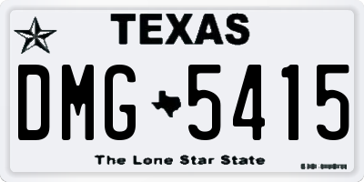 TX license plate DMG5415