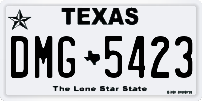TX license plate DMG5423