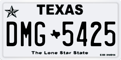 TX license plate DMG5425